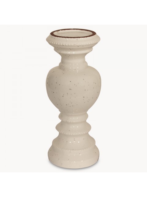 Sudbury White Candle Stick With A Light Crackle Finish